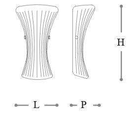 Dimensions of Wall Lamp 667 Opera Italamp